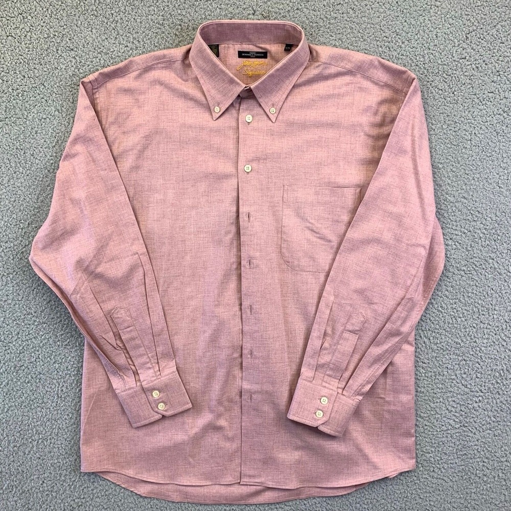 Jack Lipson Italy Mens Shirt Cotton Cashmere Pink‎ Long Sleeve XL